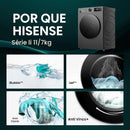 Lava e Seca Hisense 11Kg WD1I1141BT1 Compacta Fit e Função Steam Inverter Titânio