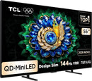 Smart TV TCL 55 Polegadas QD-Mini LED 4K A400M WiFi Bluetooth Google TV HDR10+ 144 Hz VRR 55A400M
